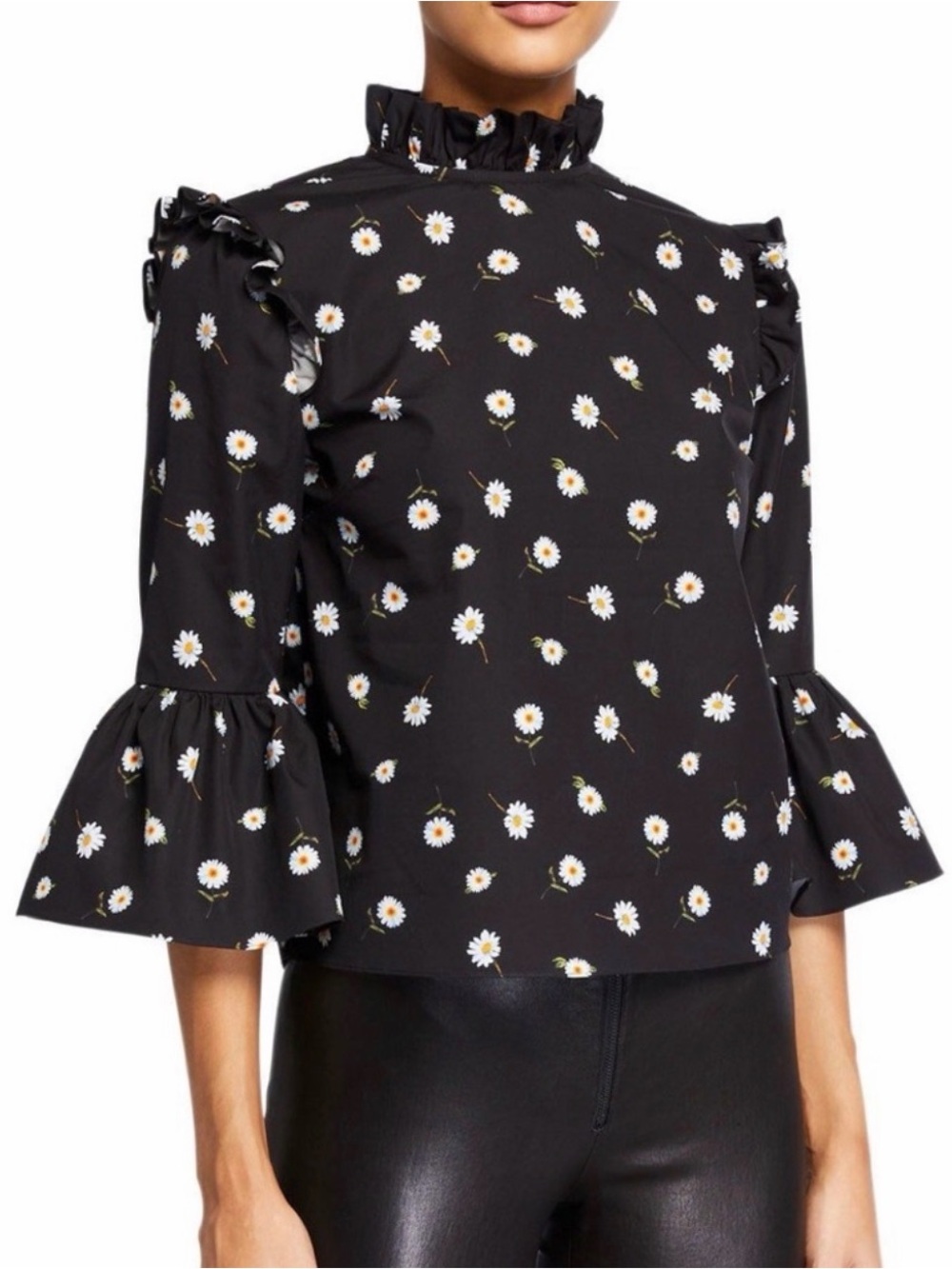 Alice + Olivia Henrietta Ruffled Daisy Top NWOT